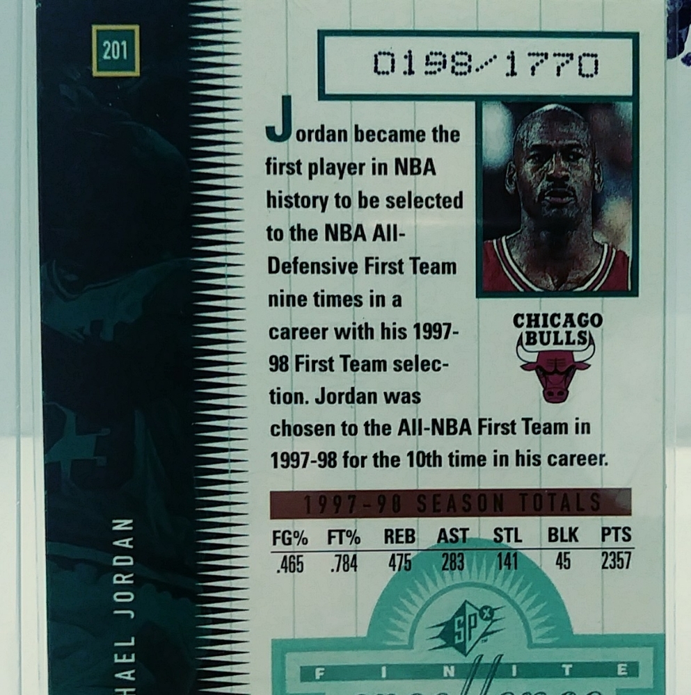 Michael Jordan 1998 Upper Deck Finite Excellence